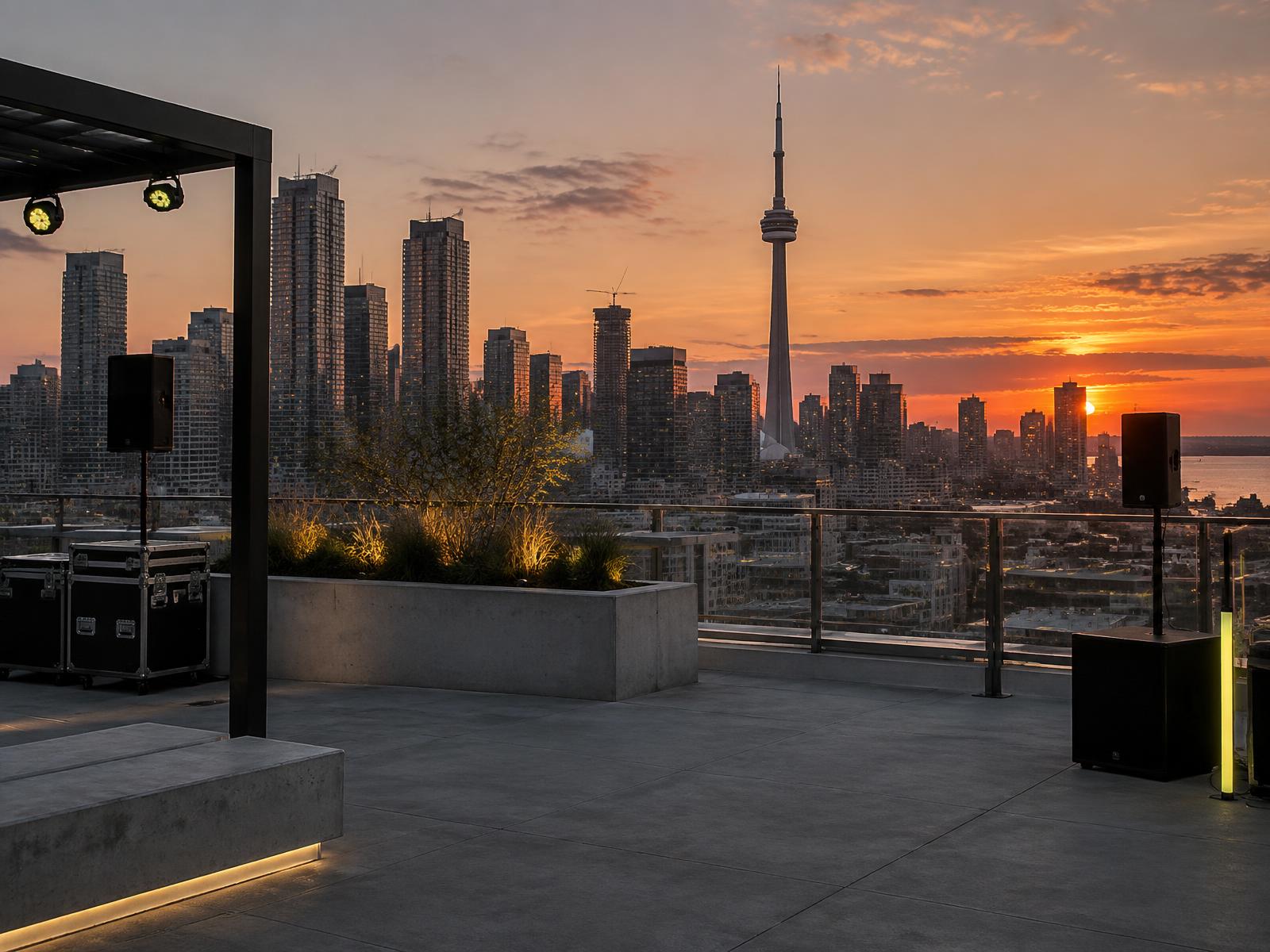 Rooftop prepared as a conceptual activation environment